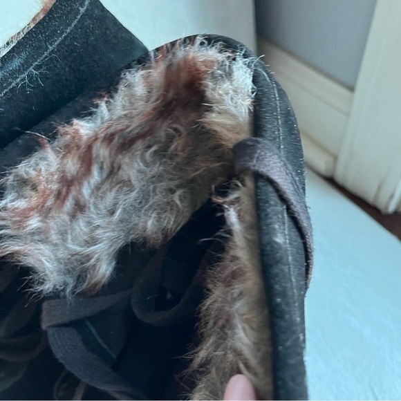 ** Steve Madden Boots Dash Black Suede Leather Bootie Sizez 6 Fur llined - Picture 5 of 11